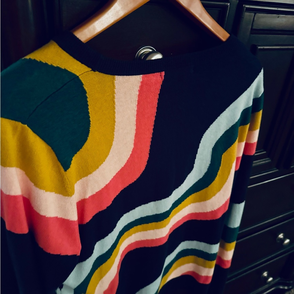 New retro design Women Marine Layer Multicolor sweater size Large 🌸🌻🌺 - Picture 4 of 9